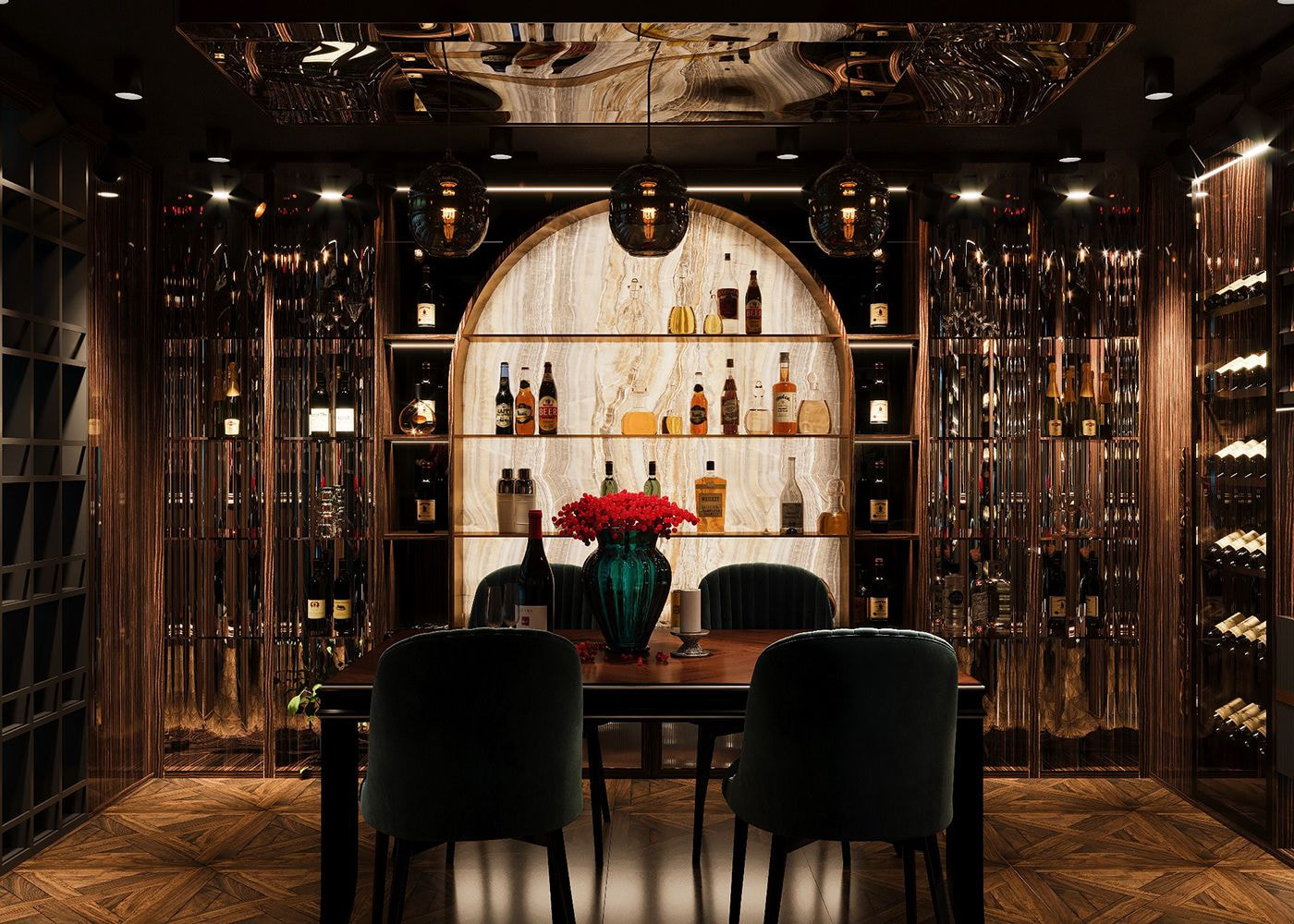 Thiết kế hầm rượu phong cách Luxury sang trọng