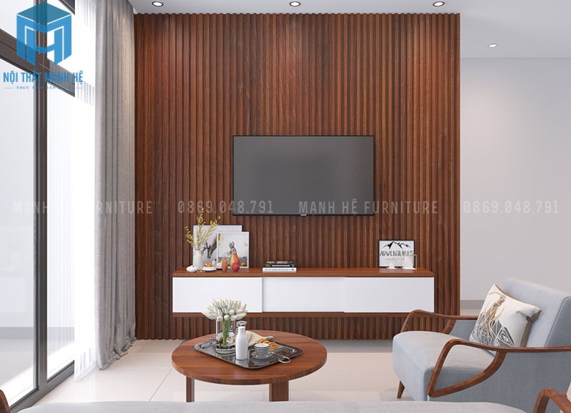 Phòng khách liền phòng bếp cho căn hộ nhỏ