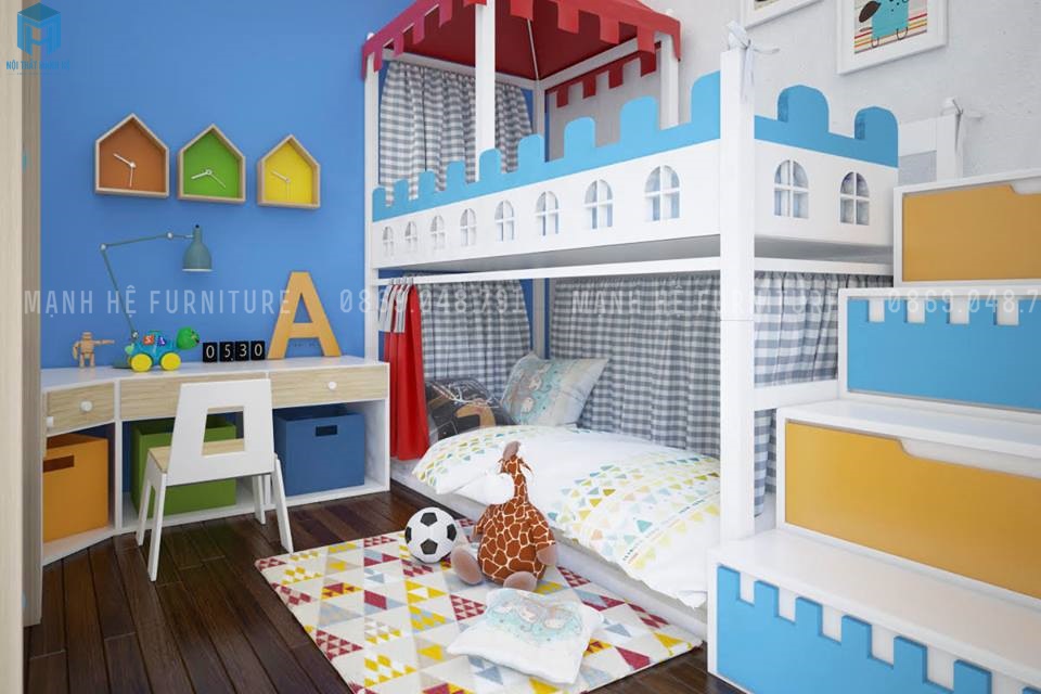 giường tầng do nội thất mạnh hệ thi công