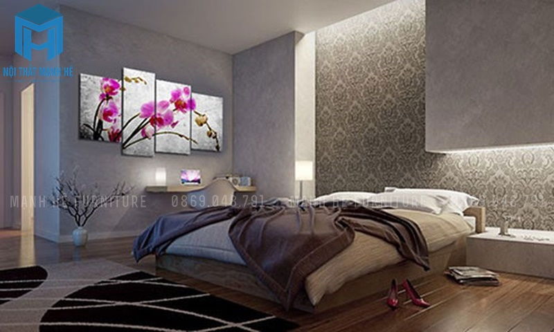 Treo tranh tường phòng ngủ giúp gia chủ có không gian thư giãn hoàn hảo hơn