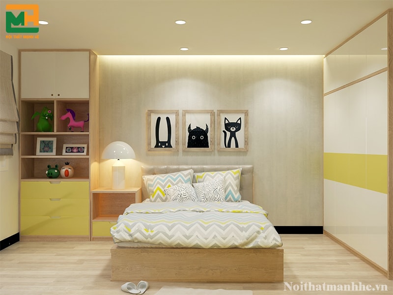 thiết kế nội thất phòng ngủ bé
