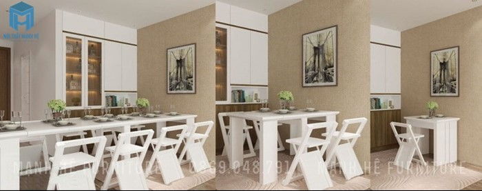 Mẫu bàn ăn kéo dài theo nhu cầu sử dụng