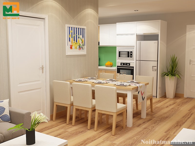 thiết kế nội thất phòng ăn chung cư