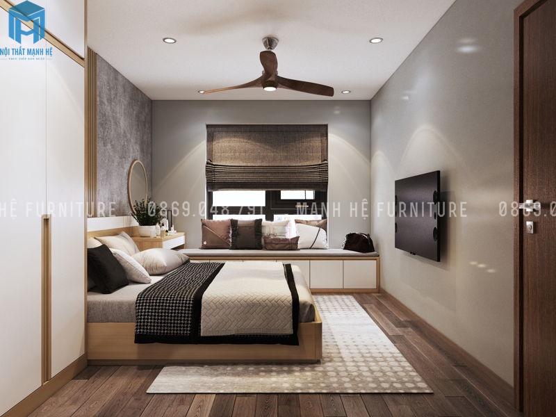 Thiết kế phòng ngủ master có bệ ngồi đọc sách