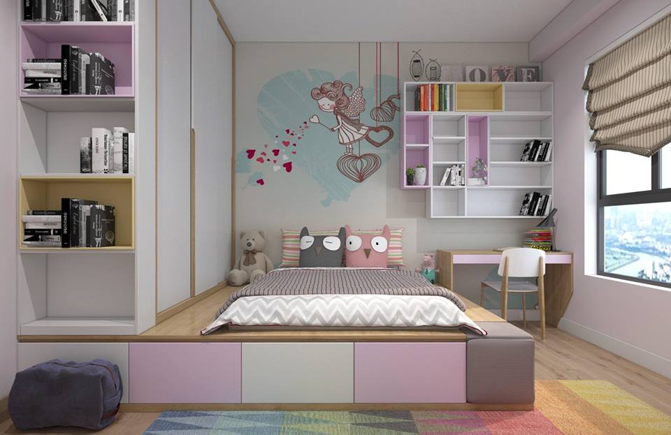 Phòng ngủ cho bé tuân theo phong thủy giường ngủ