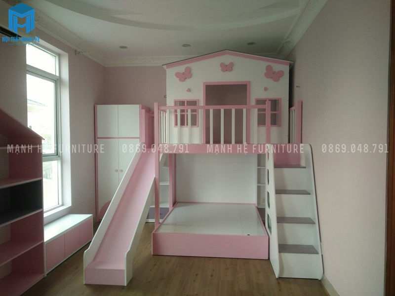 Mẫu giường tầng được đặt đóng thực tế của nội thất Mạnh Hệ