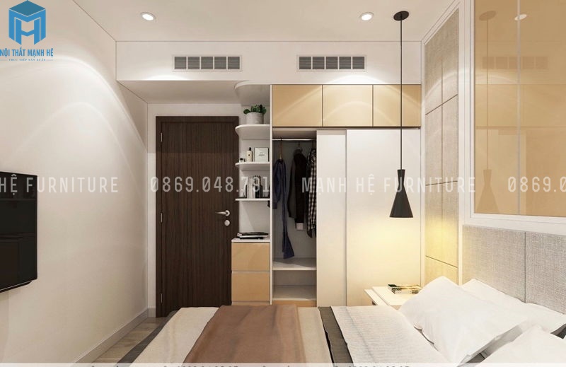 tủ quần áo gõ công nghiệp cánh làu