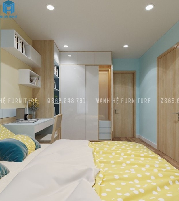 tủ quần áo nhỏ cánh lùa gỗ công nghiệp