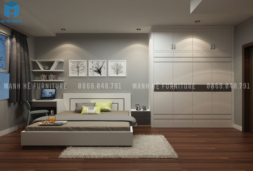 tủ quần áo 2 buồng 4 cánh