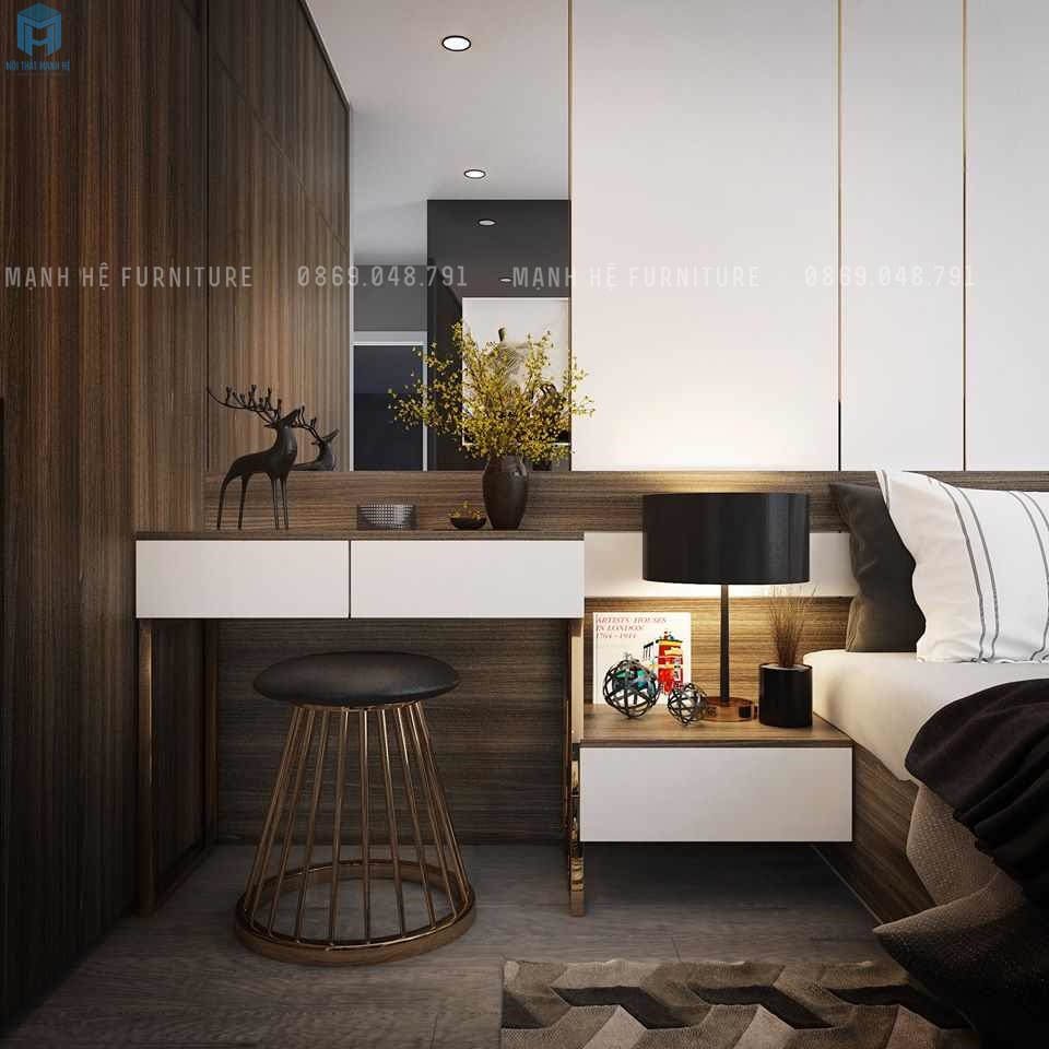 tab đầu giường liền bàn trang điểm