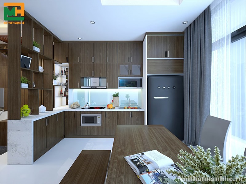 thiết kế nội thất bếp căn hộ chung cư