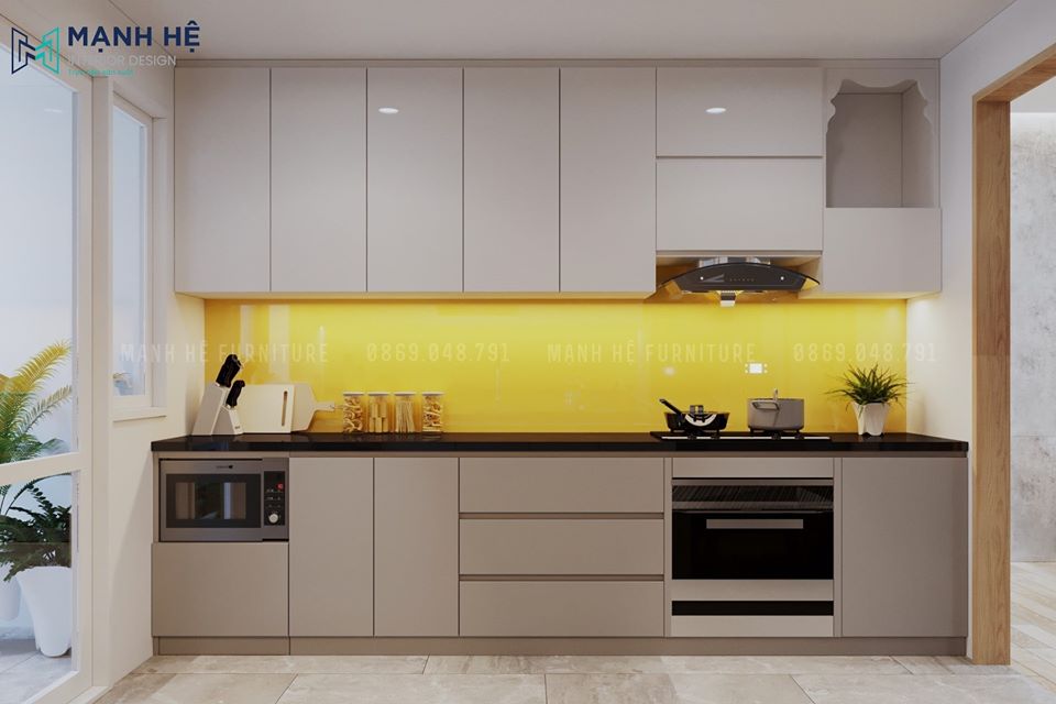 tủ bếp gỗ công nghiệp