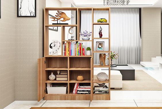 Kệ gỗ trang trí kết hợp hộc đựng hồ sơ