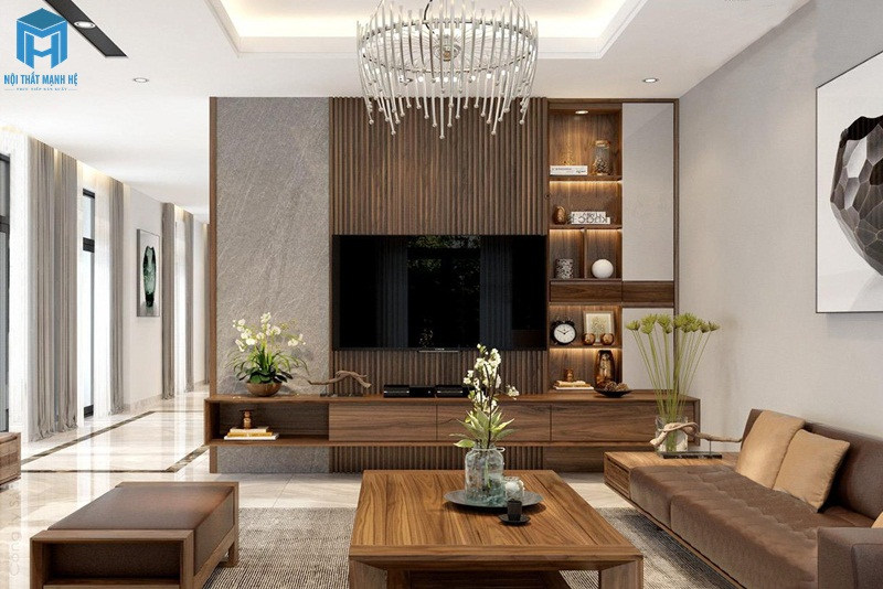 vách ốp tường phòng khách