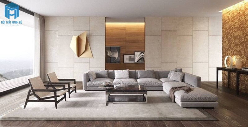 ốp gỗ sau sofa