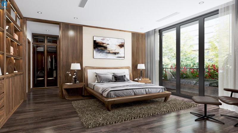 vách ốp acrylic tường đầu giường phòng ngủ