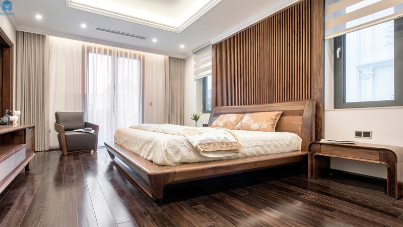 vách ốp nan gỗ