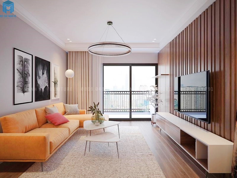 Căn hộ cao cấp tone nâu gỗ làm chủ đạo