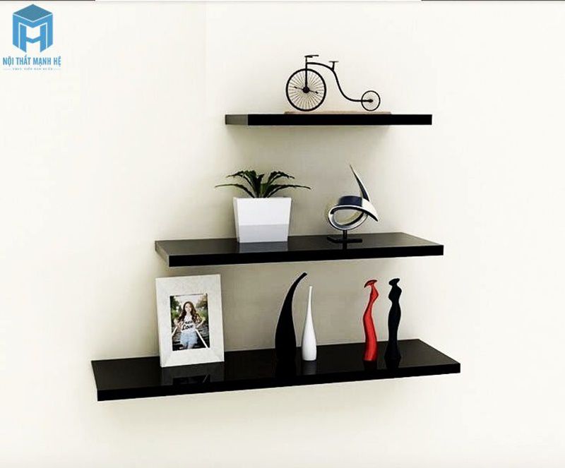 Kệ gỗ trang trí phòng khách đơn giản