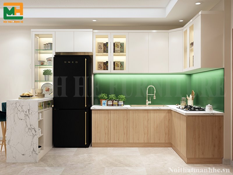 thiết kế tủ bếp chung cư