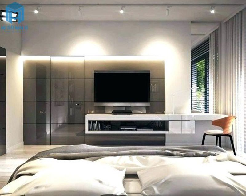 Kệ gỗ tivi treo tường trang trí phòng ngủ