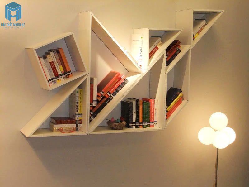 Kệ treo tường phòng ngủ tangram