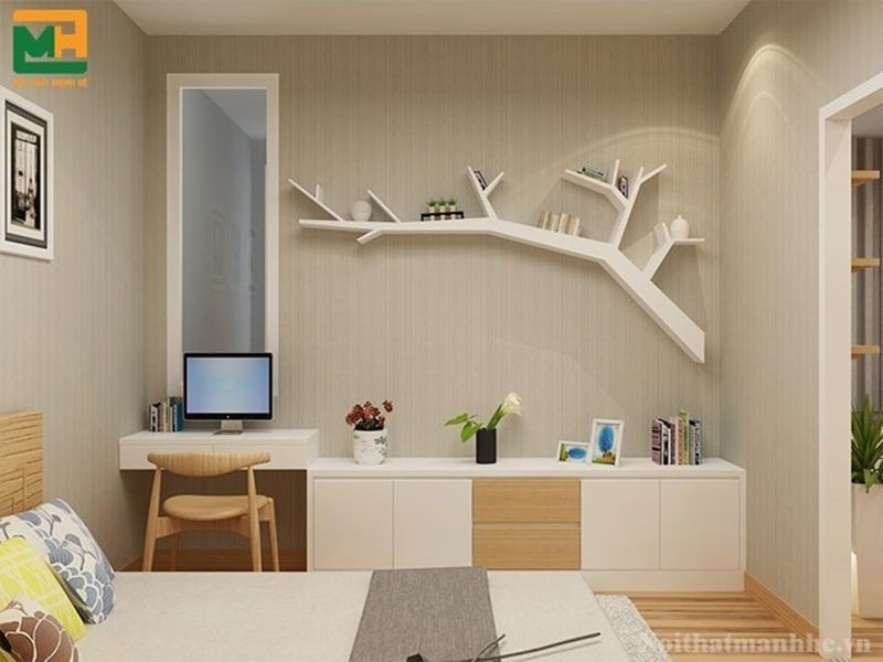 Kệ sách treo tường cành cây