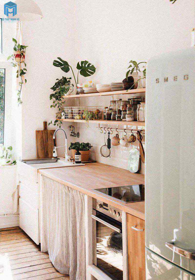 Tủ bếp gỗ đơn giản