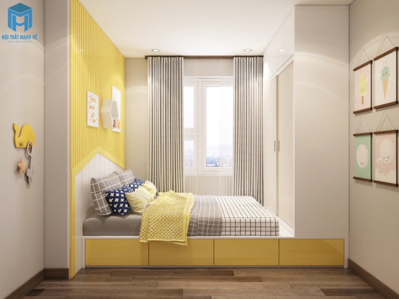 Phòng ngủ màu vàng cho bé