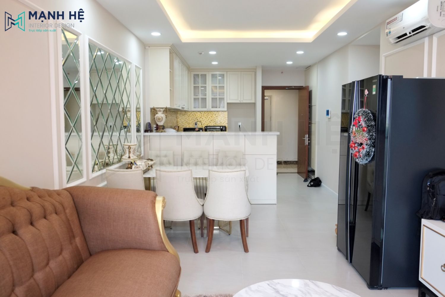 Phòng khách liền bếp ăn