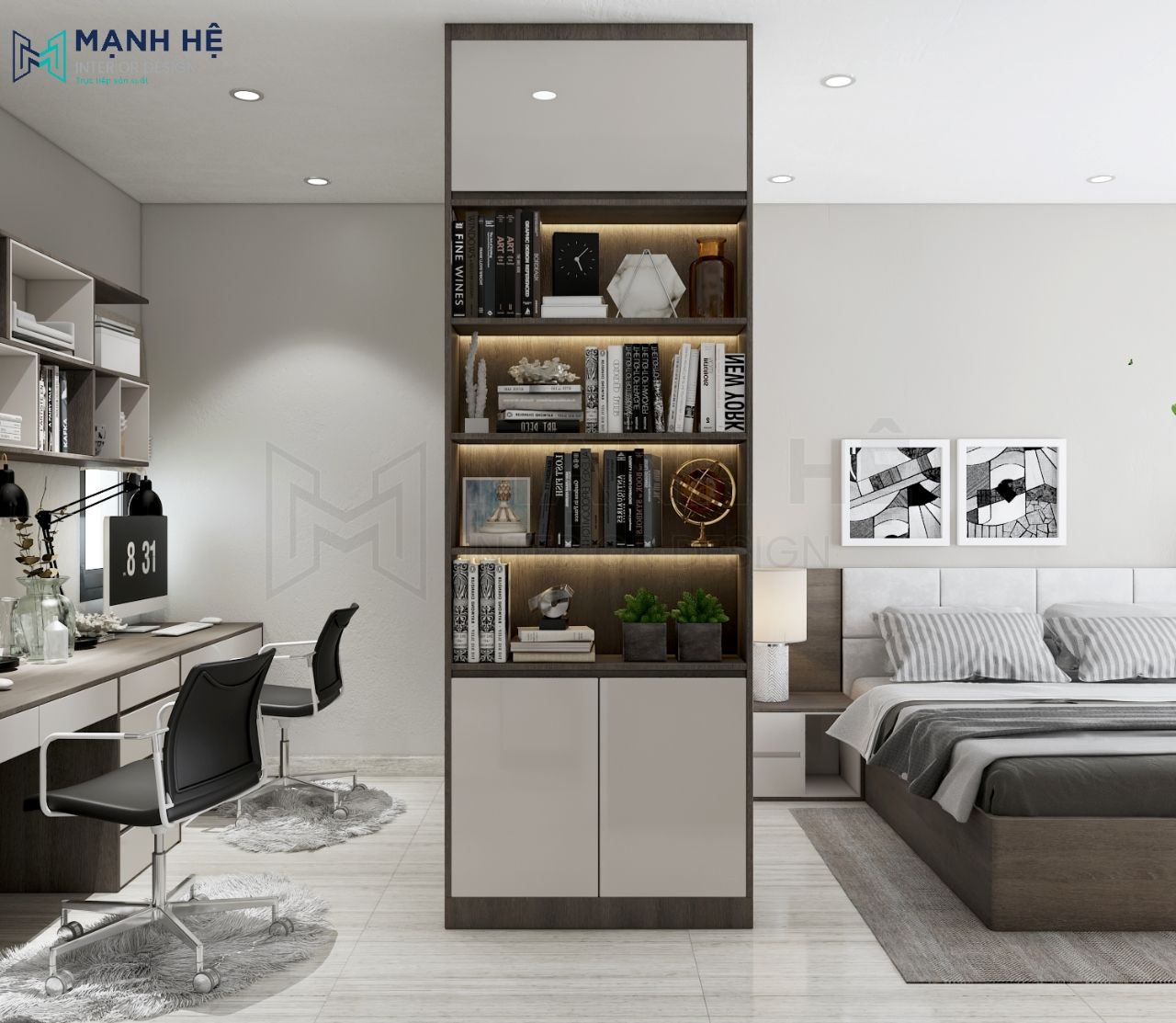 Tủ trang trí gỗ công nghiệp Melamine
