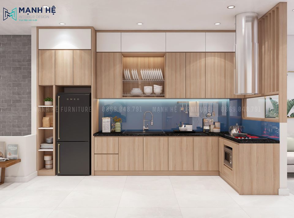 tủ bếp gỗ công nghiệp
