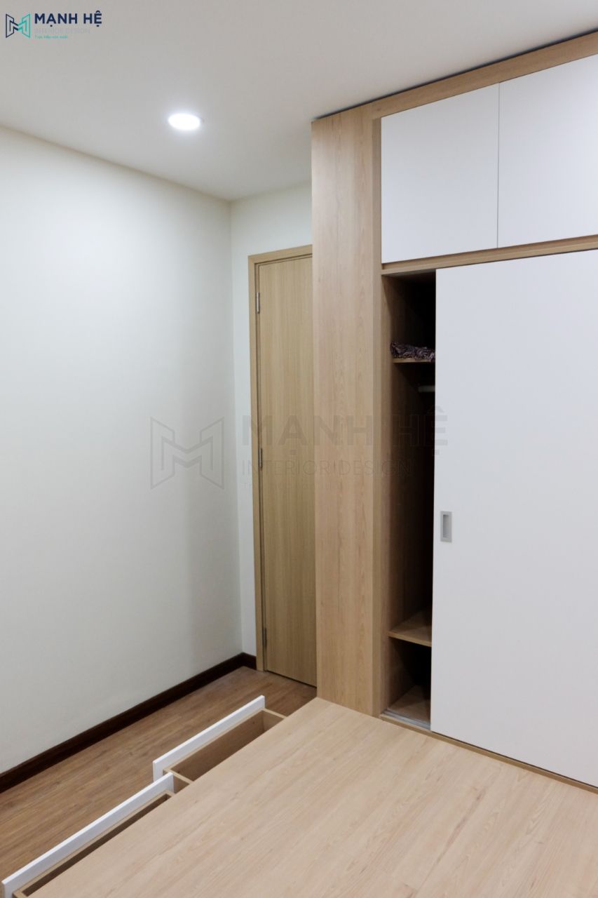 Tủ quần áo gỗ công nghiệp cửa lùa đụng trần