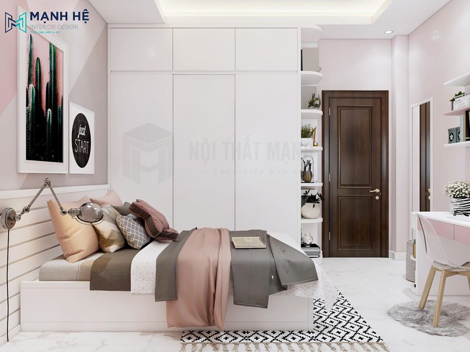 Thiết kế nội thất phòng ngủ Master và phòng ngủ nhỏ phong cách hiện đại