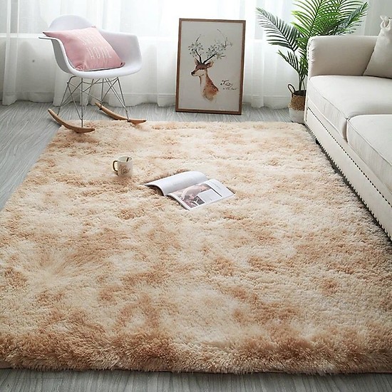 Thảm lông trải sàn phòng khách ấm áp