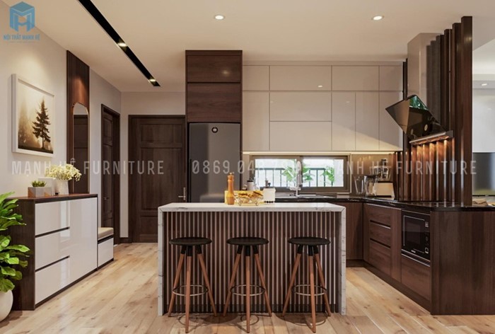 bàn đảo bếp sang trọng