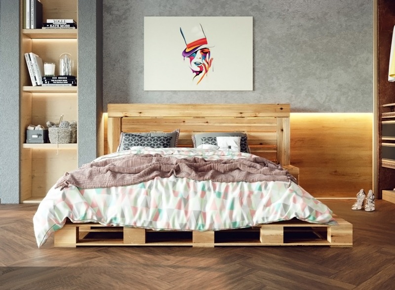 Giường ngủ gỗ pallet độc đáo