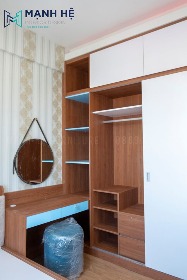 Tủ quần áo gỗ công nghiệp cửa lùa