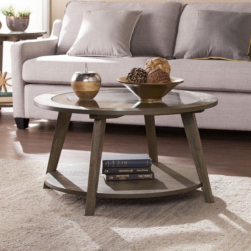 Bàn sofa tròn đơn giản và nhã nhặn cho phòng khách