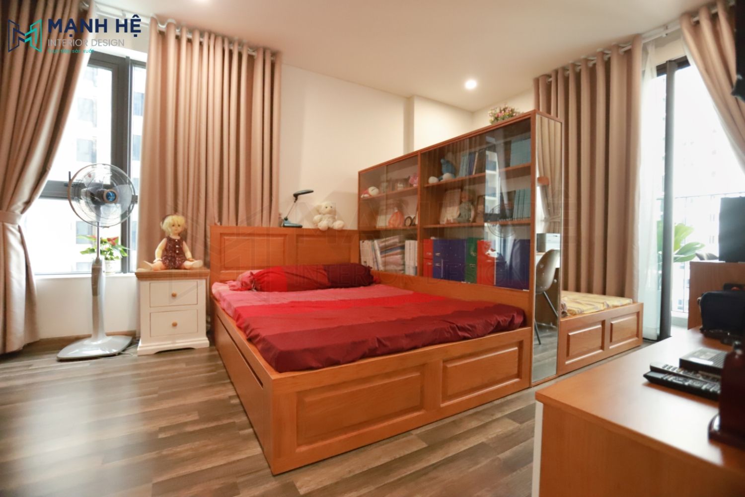 Thi công giường ngủ có hộc kéo