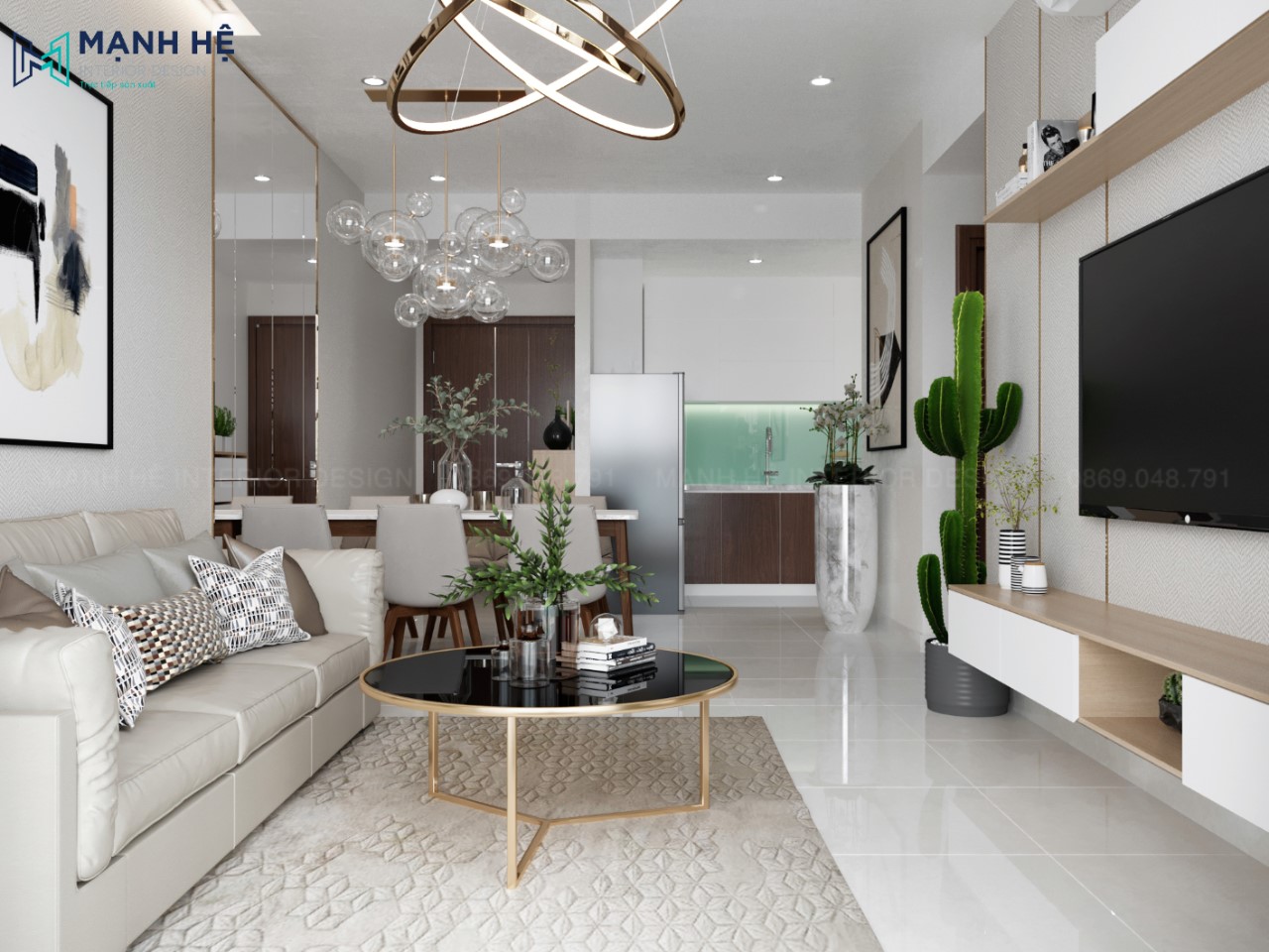 Nội thất phòng khách bếp