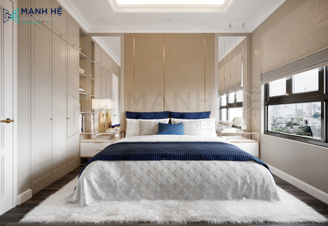 Thiết kế nội thất phòng ngủ master phong cách luxury