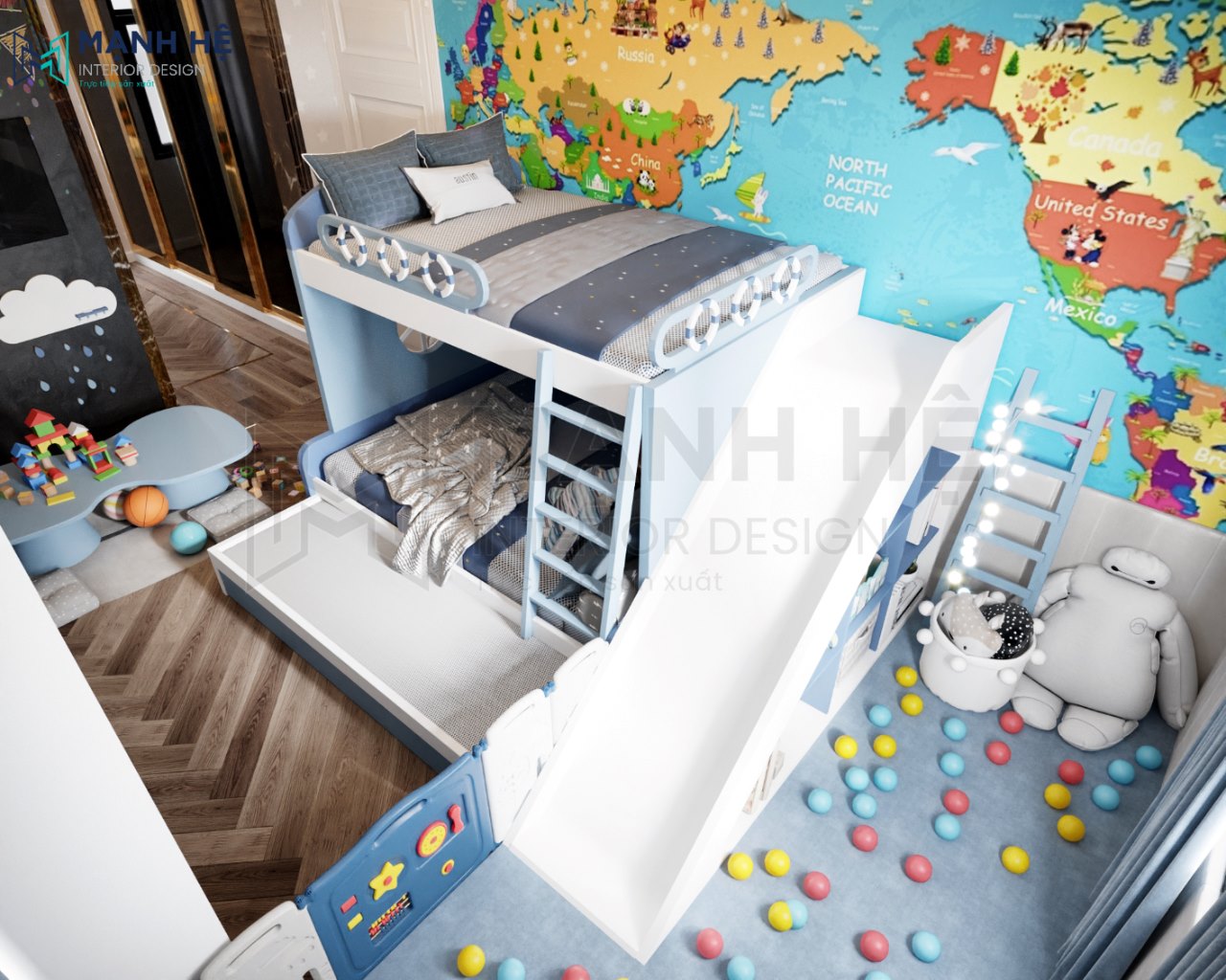 30+ Mẫu thiết kế nội thất phòng ngủ trẻ em đẹp, ấn tượng nhất năm 2023