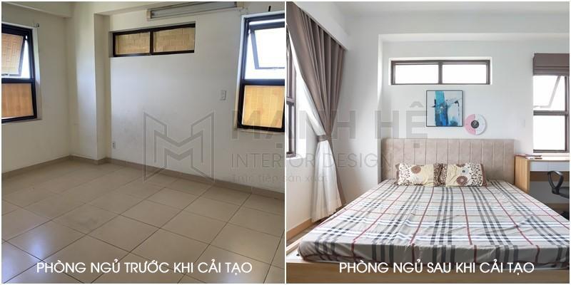 Phòng ngủ master trước và sau khi cải tạo