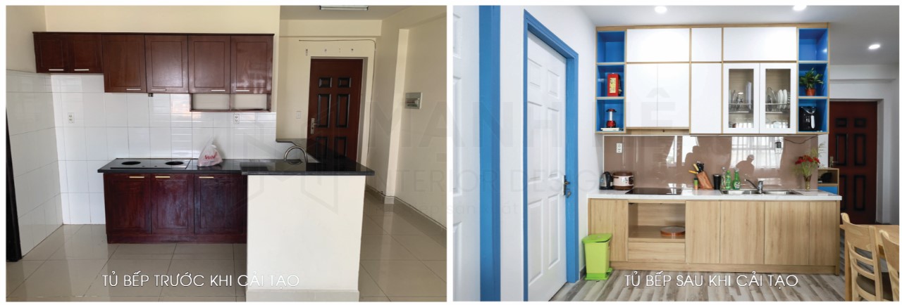 Cải tạo hệ tủ bếp chung cư cũ