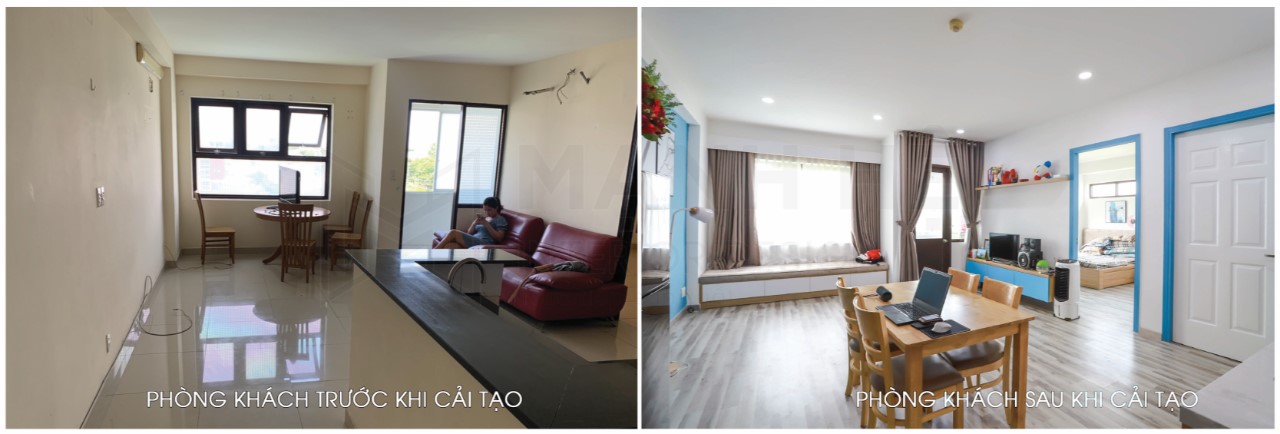 Cải tạo phòng khách chung cư cũ