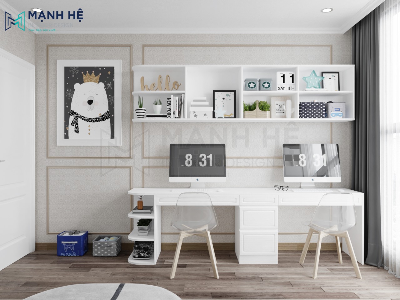 bàn học kép cho bé