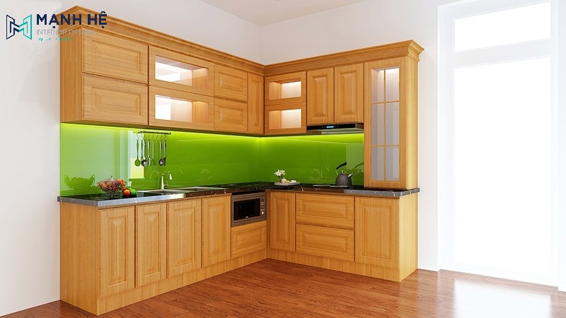 tủ bếp chữ L hiện đại