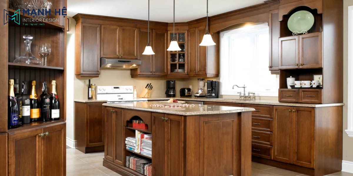 tủ bếp gỗ tự nhiên