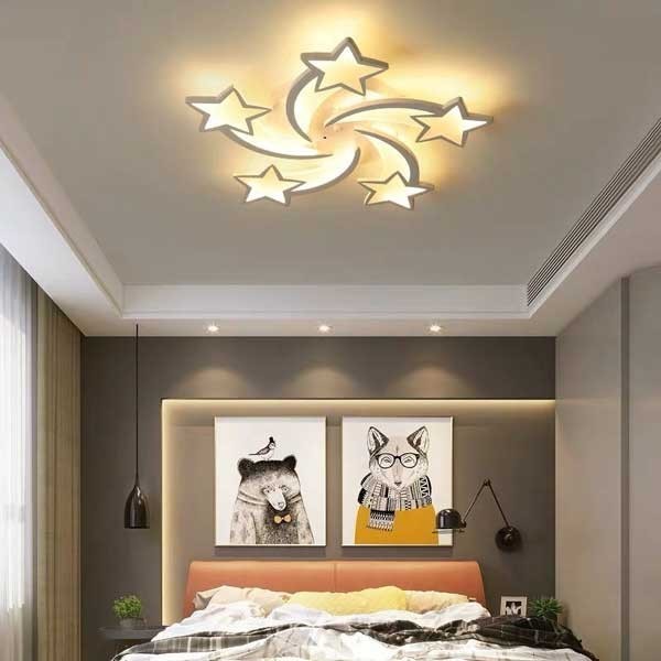 Trần thạch cao ngôi sao cách điệu cho phòng ngủ